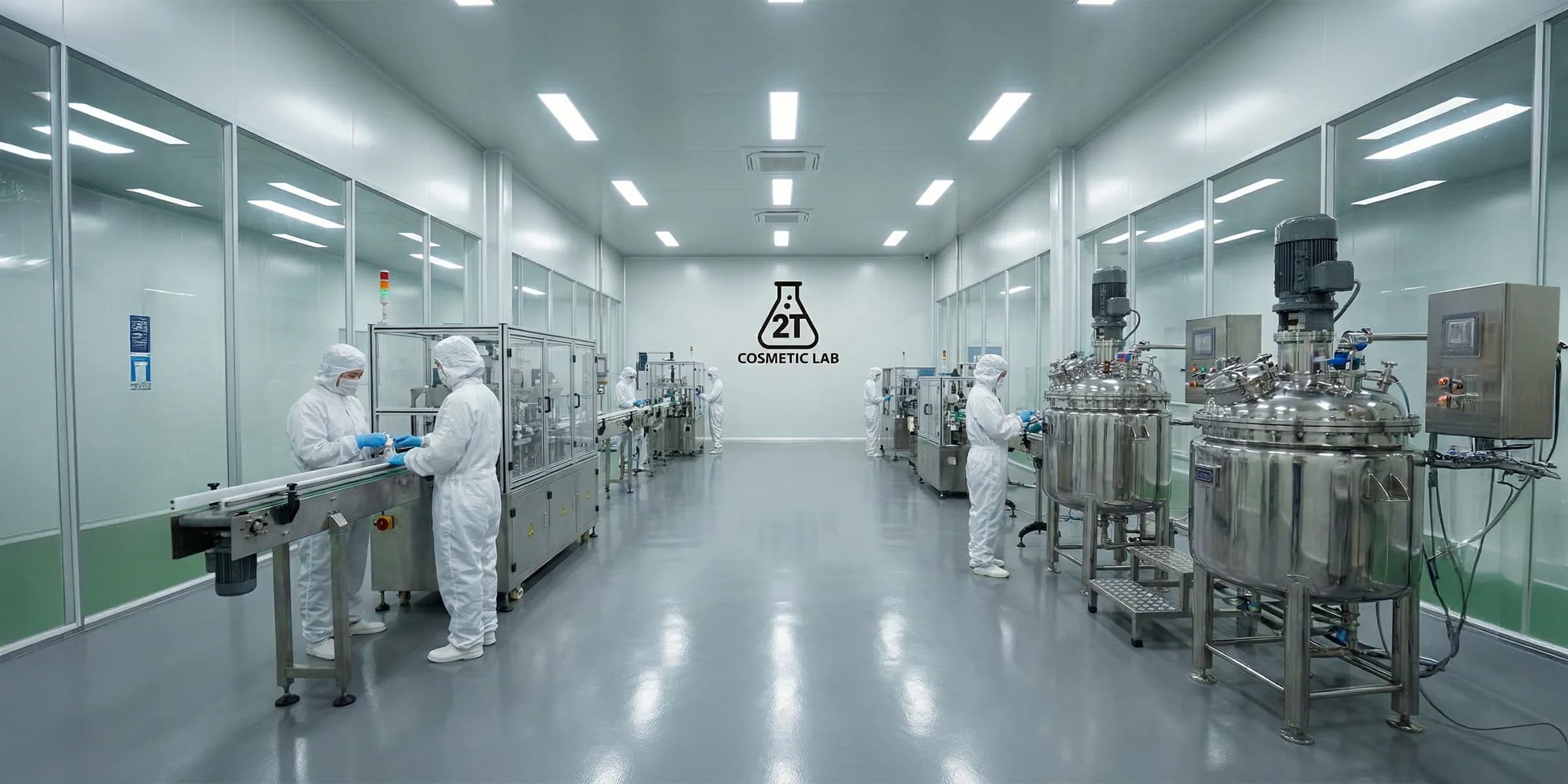 Khu vực sản xuất sạch tại 2T Cosmetic Lab